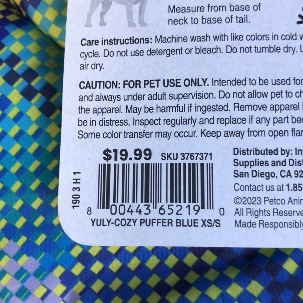 NWT Youly “explorer” dog jacket XS/S